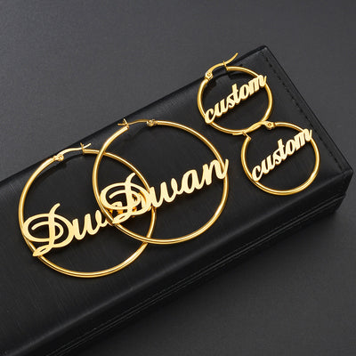 Aretes de Aro Personalizados en Acero Inoxidable con Iniciales - Image 13