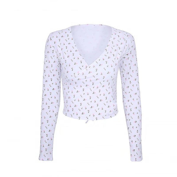 Blusa Envolvente con Estampado Floral y Escote V