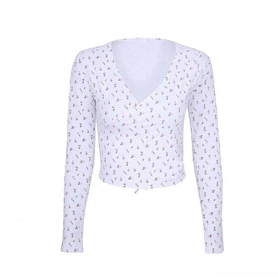 Blusa Envolvente con Estampado Floral y Escote V - Image 2
