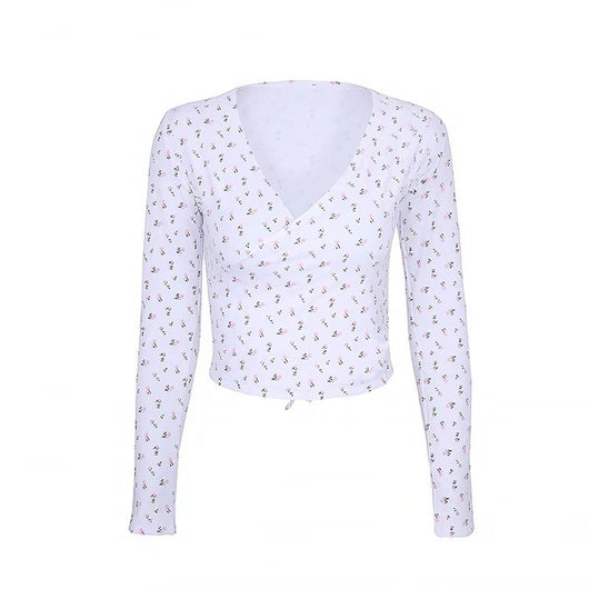 Blusa Envolvente con Estampado Floral y Escote V - Image 2