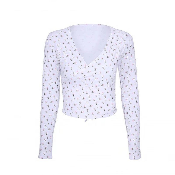 Blusa Envolvente con Estampado Floral y Escote V