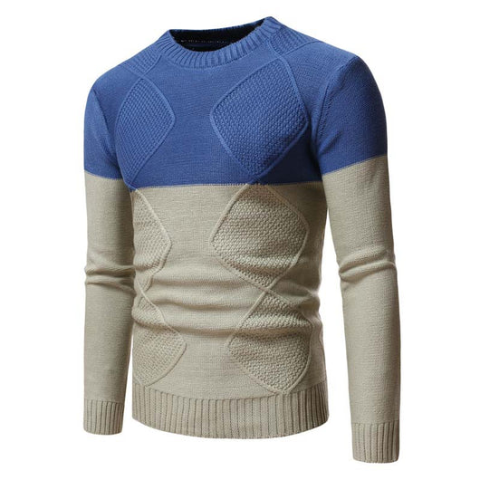 Suéter Pullover Jacquard Cuello Redondo para Hombre
