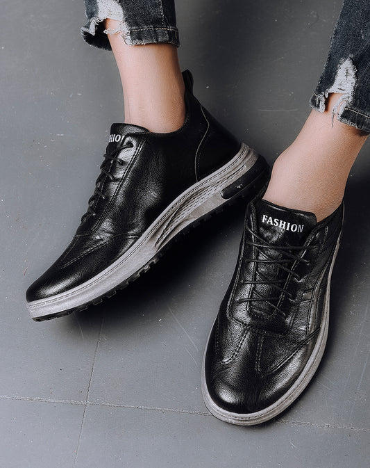 Zapatos Casuales de Cuero Negro para Hombre