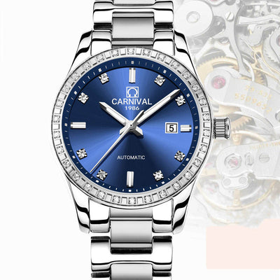 Reloj Automático para Mujer Oro Rosado Diamantes Resistente al Agua - Image 2