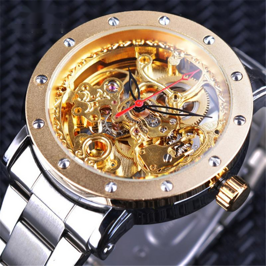 Reloj Automático Retro Dorado a Prueba de Agua - Image 13