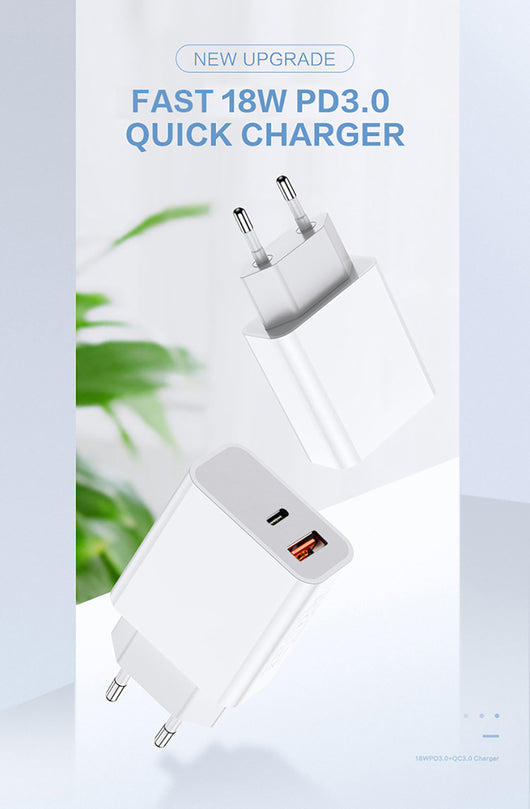 Cargador Rápido 18W Dual Puerto USB-C PD para iPhone 12 y Dispositivos - Image 8