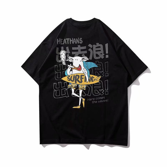 Camiseta Estampada Onda Street Dance Retro - Cuello Redondo Manga Corta Hombre