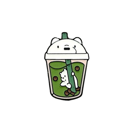 Broche Metálico Osito de Té con Leche - Pin Cartoon Animal para Ropa y Bolsas - Image 2