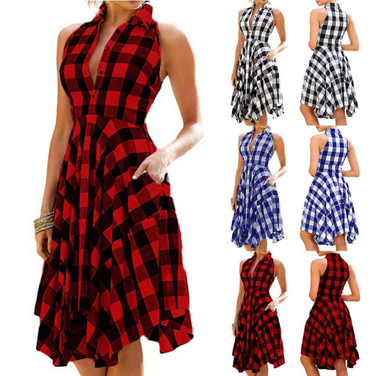 Falda Midi de Cuadros para Otoño e Invierno