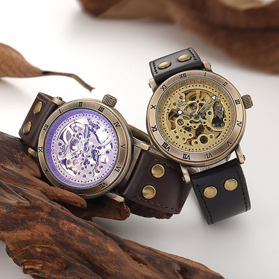 Reloj Automático Mecánico Hueco en Bronce con Resistencia al Agua - Image 6