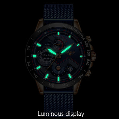 Reloj Cronógrafo Multifunción con Correa de Malla para Hombre - Image 8