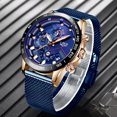Reloj Cronógrafo Multifunción con Correa de Malla para Hombre - Image 11