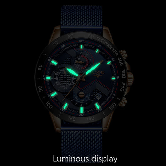 Reloj Cronógrafo Multifunción con Correa de Malla para Hombre - Image 3