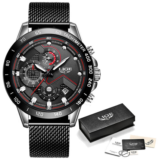 Reloj Cronógrafo Multifunción con Correa de Malla para Hombre - Image 2