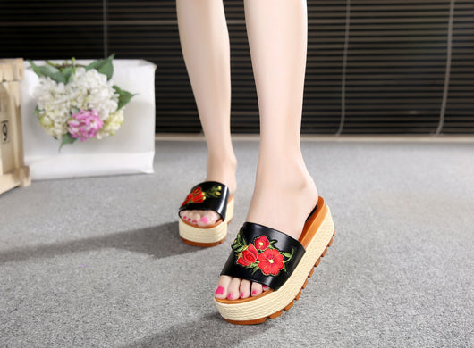 Sandalias Cuña Mujer Estilo Coreano - Tacón Alto Grueso Antideslizante con Plataforma - Image 12