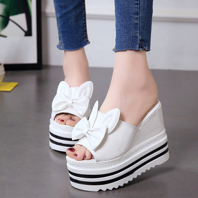 Sandalias Cuña Mujer Estilo Coreano - Tacón Alto Grueso Antideslizante con Plataforma