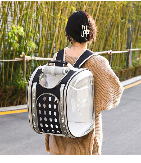 Mochila Transportadora para Mascotas Cápsula Espacial Transparente