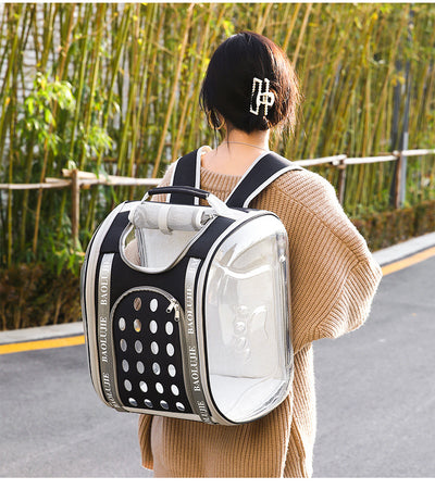Mochila Transportadora para Mascotas Cápsula Espacial Transparente