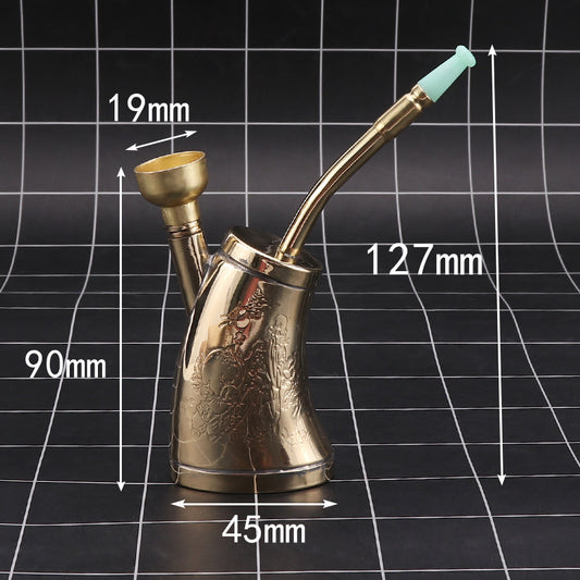 Pipa de Agua Portátil Dual con Filtro de Cobre - Hookah Manual de Diseño Innovador