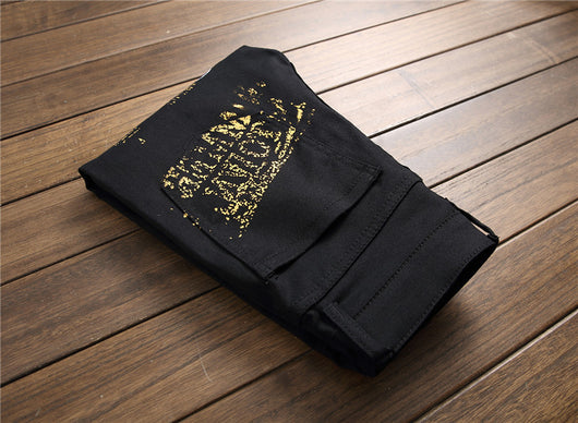 Pantalones Slim Fit Talla Grande con Estampado Graffiti para Hombre - Image 3