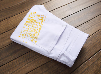 Pantalones Slim Fit Talla Grande con Estampado Graffiti para Hombre - Image 4