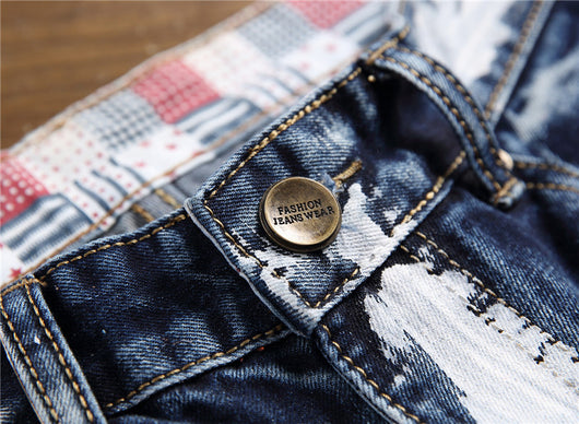 Jeans Slim Rectos para Hombre con Bordado de Bandera - Colección Otoño Invierno - Image 4