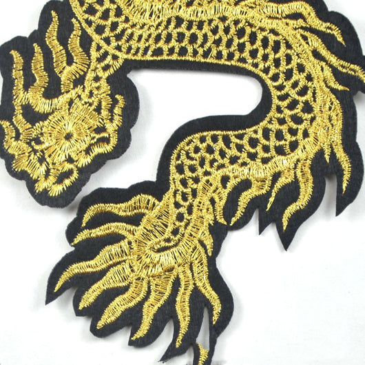 Parches Bordados Dragón Dorado de Buena Fortuna para Personalizar Prendas - Image 4