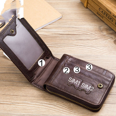 Billetera de Cuero Captain Niu Horizontal - Cartera Multifunción con Compartimentos para Tarjetas y Documentos - Image 9