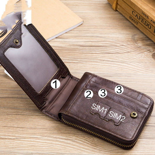 Billetera de Cuero Captain Niu Horizontal - Cartera Multifunción con Compartimentos para Tarjetas y Documentos - Image 9