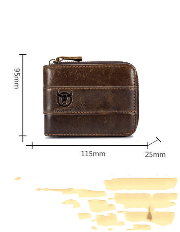 Billetera de Cuero Captain Niu Horizontal - Cartera Multifunción con Compartimentos para Tarjetas y Documentos
