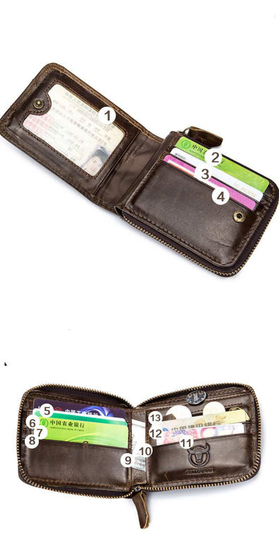 Billetera de Cuero Captain Niu Horizontal - Cartera Multifunción con Compartimentos para Tarjetas y Documentos - Image 5