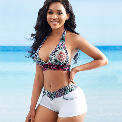 Bóxer de Baño Estampado con Corte Dividido - Traje de Baño Sexy Europeo - Image 9