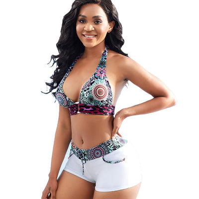 Bóxer de Baño Estampado con Corte Dividido - Traje de Baño Sexy Europeo - Image 3