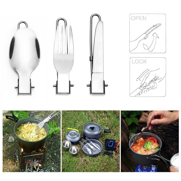 Juego de Utensilios de Cocina para Campamento y Picnic Antiadherente con Accesorios Plegables