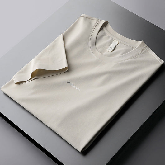 Camiseta Casual Hombre Manga Corta Algodón Mercerizado Estilo Coreano - Image 3
