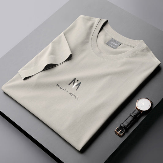Camiseta Casual Hombre Manga Corta Algodón Mercerizado Estilo Coreano