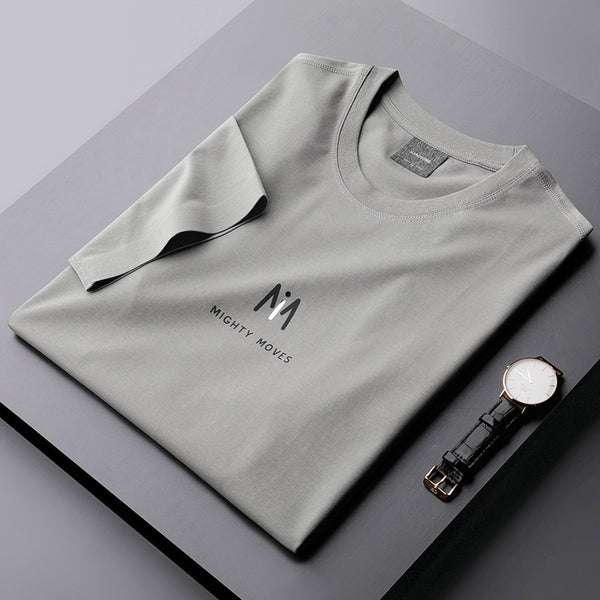 Camiseta Casual Hombre Manga Corta Algodón Mercerizado Estilo Coreano