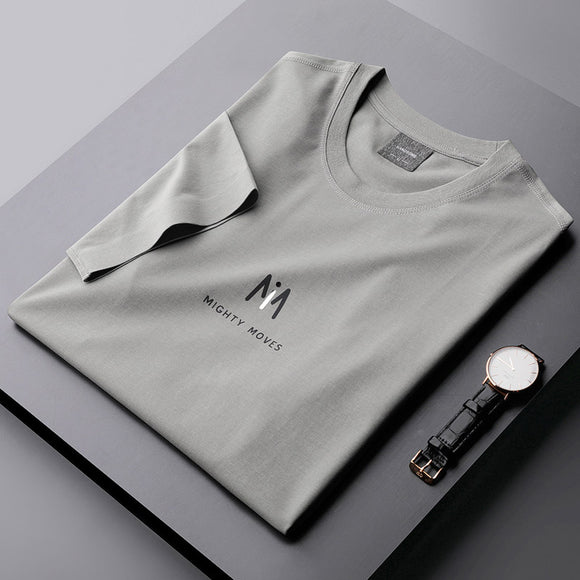 Camiseta Casual Hombre Manga Corta Algodón Mercerizado Estilo Coreano