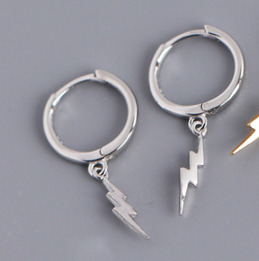 Aretes de Plata Esterlina con Diseño de Rayo - Pendientes de Temperamento - Image 4