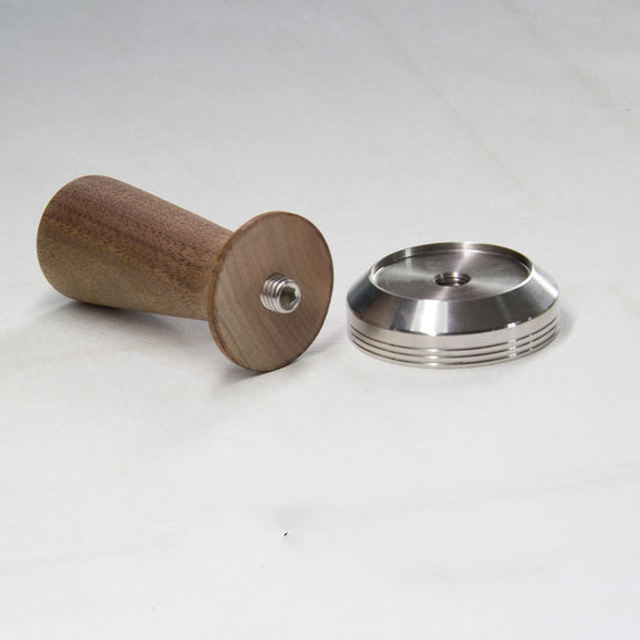 Prensa de Polvo de Núcleo Sólido en Acero Inoxidable con Base de Madera