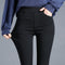 Leggings Elásticos Cintura Alta Mujer - Pantalón Lápiz Negro Premium