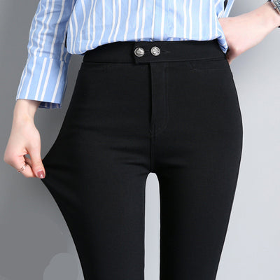 Leggings Elásticos Cintura Alta Mujer - Pantalón Lápiz Negro Premium - Image 3