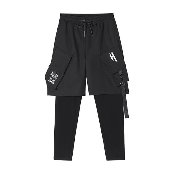 Pantalón Overol Hip-hop Yamamoto Dark Line Efecto Dos Piezas Hombre