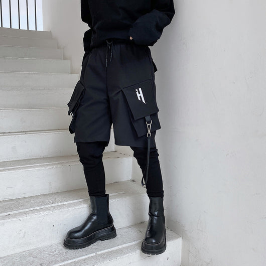 Pantalón Overol Hip-hop Yamamoto Dark Line Efecto Dos Piezas Hombre