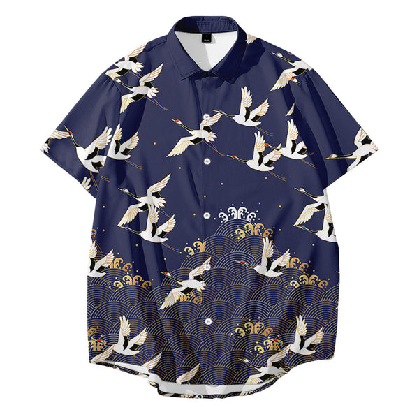 Chaqueta Kimono Japonesa Estilo Tradicional Grúa Harajuku Unisex Yukata Verano