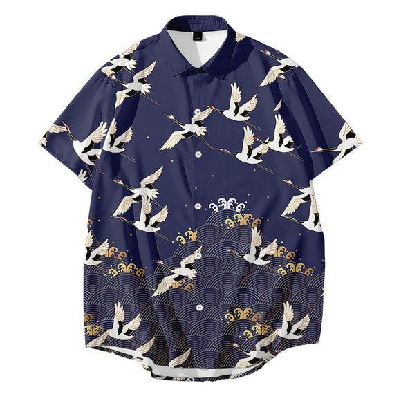 Chaqueta Kimono Japonesa Estilo Tradicional Grúa Harajuku Unisex Yukata Verano