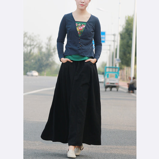 Vestido Maxi de Algodón y Lino para Otoño con Envío Gratis - Image 5