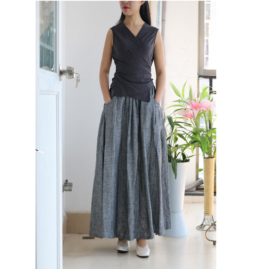 Vestido Maxi de Algodón y Lino para Otoño con Envío Gratis - Image 9