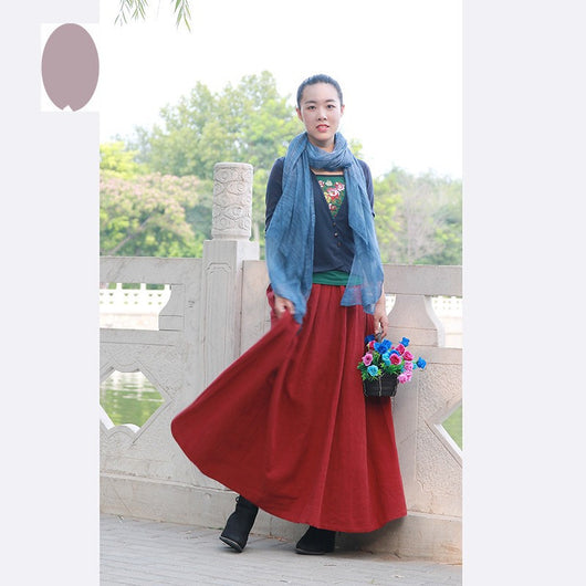 Vestido Maxi de Algodón y Lino para Otoño con Envío Gratis - Image 2