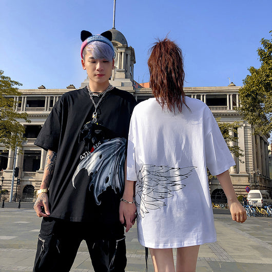 Playera Pareja Ángel y Demonio - Diseño Ins Verano Unisex Manga Corta - Image 14